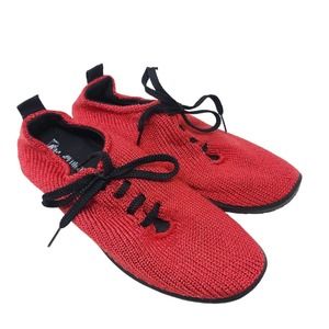 Arcopedico Womens Comfort Shoes LS Red Knit Lace Up Orthopedic Sneakers Sz 43 12